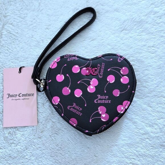 Juicy Couture Handbags - Juicy🍊 Couture "Cherry🍒 On Top"  Heart♥️ Zip Around Coin🪙 Purse - NWT